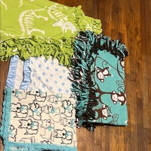 Carter's Kids Blanket Set - Green, Blue, Brown